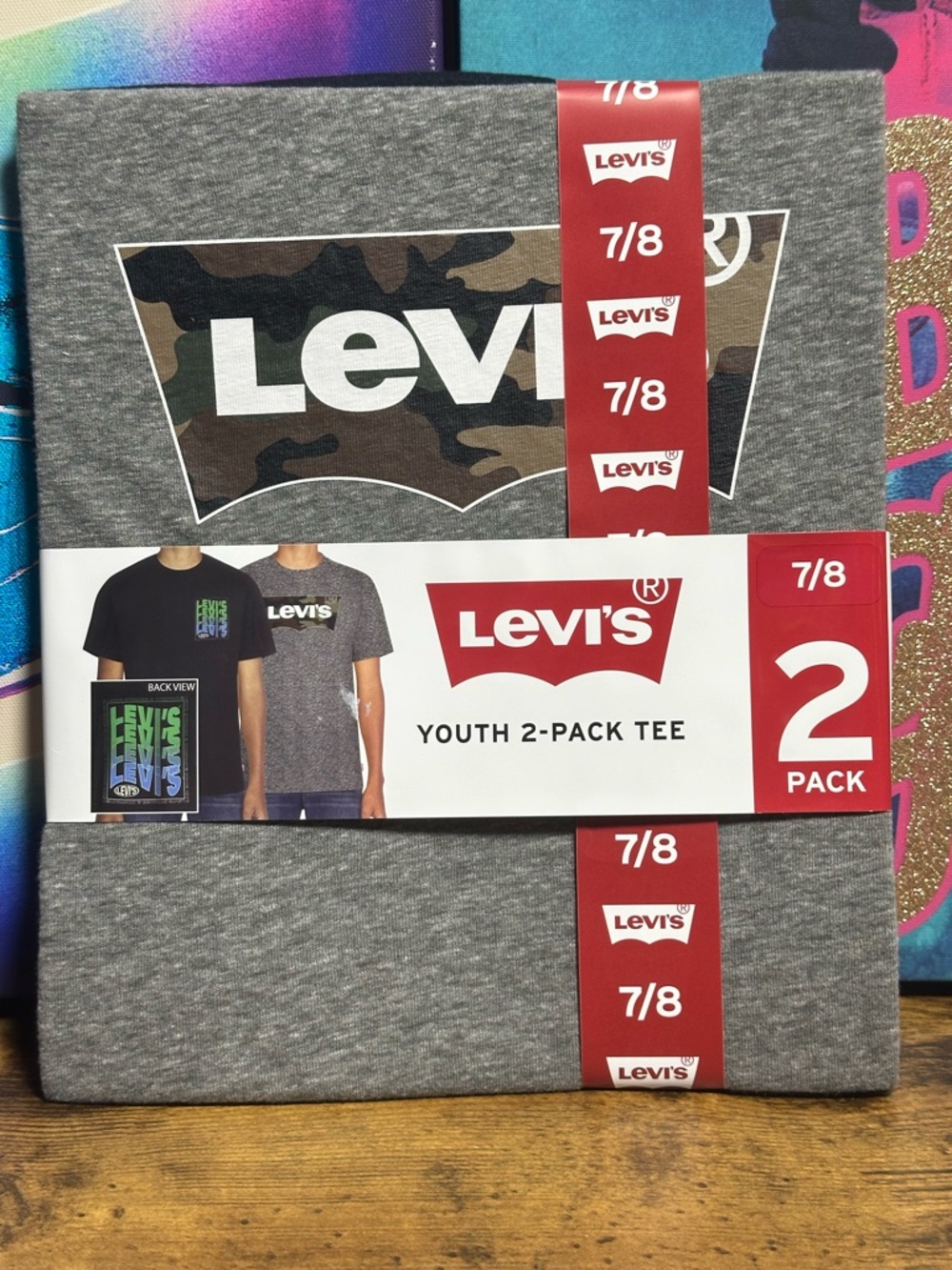 Levi's Boy's Youth 2 Pack Short Sleeve Graphic Logo T-Shirt size 7/8